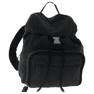 PRADA Backpack Wool Gray Silver